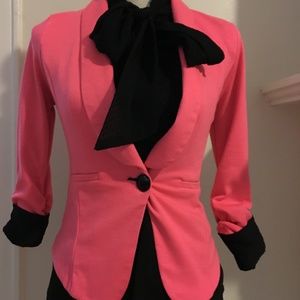 Single Button Hot Pink Blazer